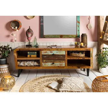 Televizní stolek Televizní stolek ze starého dřeva, 170x45x65, vícebarevně lakovaný