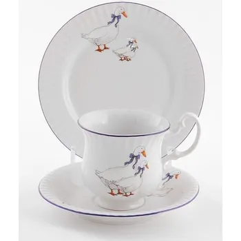 Jídelní set Leander Porcelánová souprava na snídani, husy, Leander, 3 d.