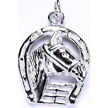 Přívěsek Stříbrný přívěsek kůň v podkově - P61 (Stříbrný přívěsek koně v podkově)