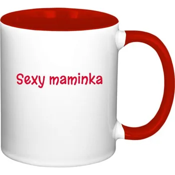 Hrnek malý barevný s potiskem Sexy maminka hrneček