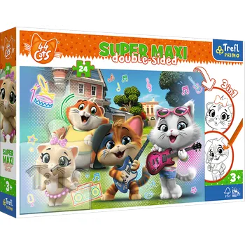 Puzzle TREFL Oboustranné puzzle 44 koček SUPER MAXI 24 dílků