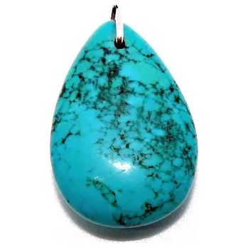 Přívěsek Stříbrný přívěsek přírodní kámen howlit - 3515 (Stříbrný přívěsek s howlitem)