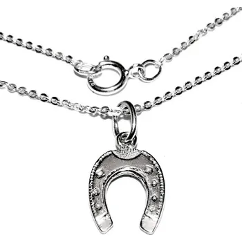Přívěsek Stříbrný přívěsek podkova na řetízku - P10/brill (Sada přívěsek podkova na řetízku)