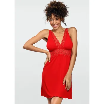 Dámské pyžamo DKaren Noční Košilka Zuza, Červená Velikost: M