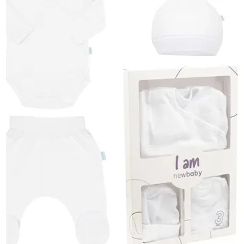 Kojenecká souprava 3-dílná kojenecká soupravička do porodnice New Baby I AM bílá, vel. 62 (3-6m)