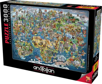 Puzzle Anatolian Úžasná mapa světa 3000 dílků