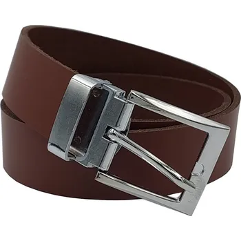 Opasek opaskujse Kožený opasek, hnědá kůže, lesklá spona, pochromovaná Délka opasku: 55 cm