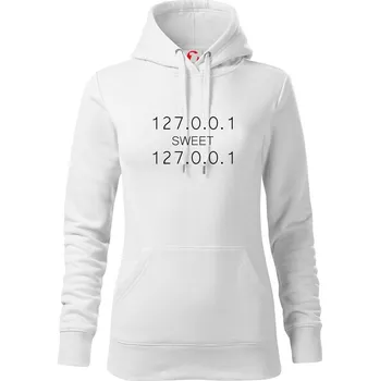 Dámská mikina 127.0.0.1 sweet - Mikina dámská Cape s kapucí - XS ( Bílá )