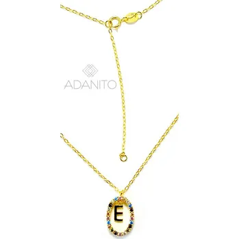 Náhrdelník Pozlacený stříbrný náhrdelník písmeno E