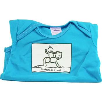 Kojenecký body Dětské body Mayaka s krátkým rukávem Horseriding - tyrkysové Vhodné pro věk 12-18 měsíců - VÝPRODEJ