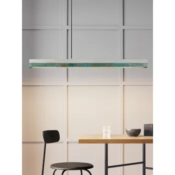 Lineární svítidlo Gant C2 4000K, d. 92cm, oxidovaná měď Barva el. vedení: Světle šedá, Povrch - materiál: Světlý beton, Délka kabelu: 3 m