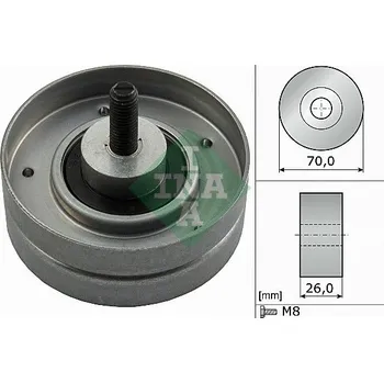 Vratná/vodicí kladka, klínový žebrový řemen INA 532 0524 10