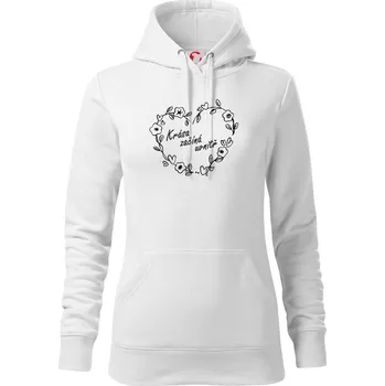 Dámská mikina Krása začíná uvnitř - Mikina dámská Cape s kapucí - XS ( Bílá )