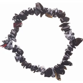 Náramek Obsidián vločka náramek sekaný