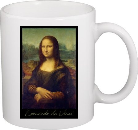 Hrnek malý bílý s potiskem Mona Lisa