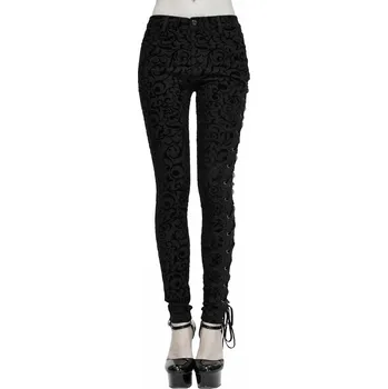 Dámské kalhoty kalhoty dámské DEVIL FASHION - Luna Patterned Gothic - XS