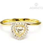 Zlatý prsten srdce se zirkony