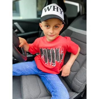 Červené tričko s krátkým rukávem pro kluka, Velikost 11-12 roků