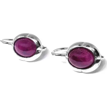Náušnice NK1374 Stříbrné náušnice přírodní rubín