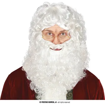 Karnevalová paruka Guirca Fiestas Španělsko Mikulášská paruka s vousy bílá