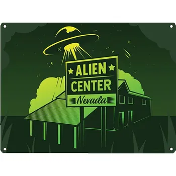Plechová cedule Plechová Cedule Alien Center Nevada