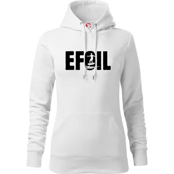 Dámská mikina Efoil nápis - Mikina dámská Cape s kapucí - XL ( Bílá )