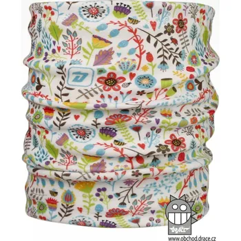 Nákrčník Flísový nákrčník Dráče - Yetti 15, bílá, kytičky Barva: Bílá, Velikost: uni velikost