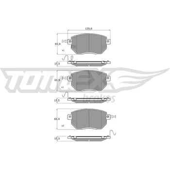 Brzdová destička Sada brzdových destiček, kotoučová brzda TOMEX Brakes TX 19-39