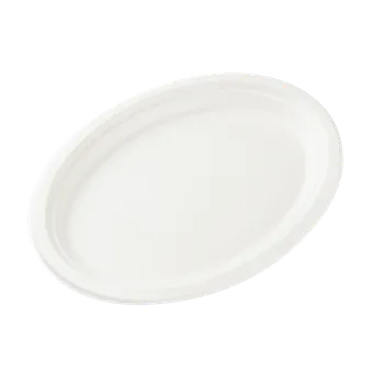 Jednorázové nádobí EcoPack Talíř EKO z cukrové třtiny 26 cm oválný bílý 50 ks