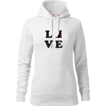 Dámská mikina Border kolie love - Mikina dámská Cape s kapucí - 2XL ( Bílá )