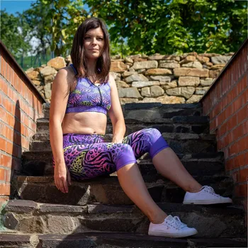 Dámské legíny ReHo Extreme Dámské 3/4 legíny RE122123 Purple S