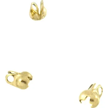 Materiál na výrobu šperku Pozlacené Ocelové Kalotky 1,2-2mm - 1ks+B - Zlatá / 1Ks