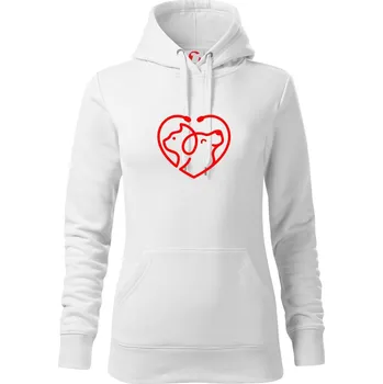 Dámská mikina Veterinář srdce - Mikina dámská Cape s kapucí - XL ( Bílá )