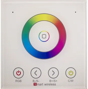Příslušenství pro LED osvětlení FK technics Ovladač pro RGBW LED pásky RF, panel dotykový, do zdi, bílý
