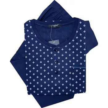 Pánské pyžamo Panské bavlněné pyžamo s dlouhým rukávem Big C-Lemon - AH787T Barva: Modrá, Velikost: 5XL