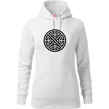 Dámská mikina Keltský kruh - Mikina dámská Cape s kapucí - 2XL ( Bílá )