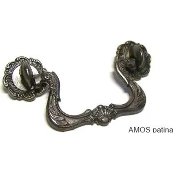 Nábytkové kování kovová úchytka AMOS 76 sklopná Varianta: AMOS 76 sklopná patina