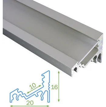 Příslušenství pro LED osvětlení FK technics Rohový profil FKU60 pro LED, s plexi, 2m