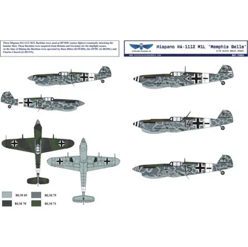 Plastikový model 1/72 Decal Hispano HA-1112 M1L 'Memphis Belle'