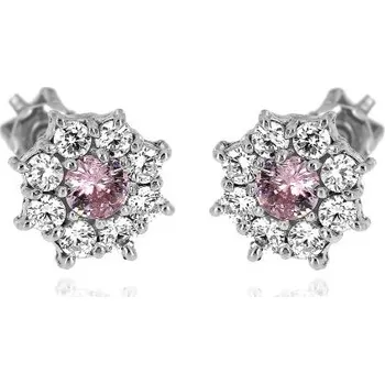 Šperk Zlatnictví U Kostela Stříbrné náušnice růžové kytičky 572rb 681278379