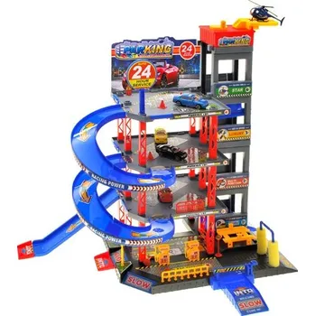 garáž Parkovací dvoupatrová garáž s čerpací stanicí a myčkou aut 60 x 25 x 35 cm