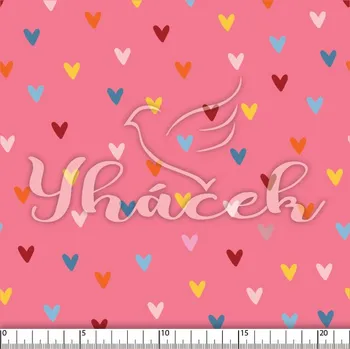 Fleece antipiling, Drobná srdíčka na růžové