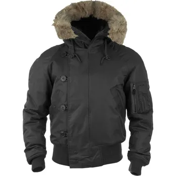 Pánský bomber Bomber N2B ALJAŠKA černá Mil-Tec (Pánské originální armádní a maskáčové oblečení - bomber, parka. Bunda "BOMBER" má u krku, v pase a na rukávech pružné elastické úplety.)