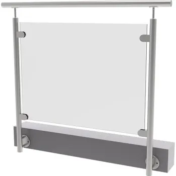Zábradlí Nerezové zábradlí se skleněnou výplní, boční kotvení - 1504x1000mm