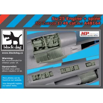 Plastikový model Blackdog 1/48 Su-25 engine + spine (ZVE)