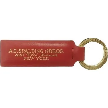 A.G. SPALDING & BROS Kožená klíčenka Key-ring Line Red, A.G. SPALDING & BROS.
