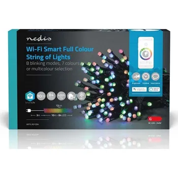 Vánoční osvětlení Nedis WIFILX01C84 venkovní řetěz 84 LED multicolor
