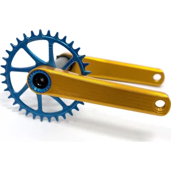 Klika na kolo Kliky Garbaruk XC Crankset s převodníkem Garbaruk 175mm, oranžové, 470g