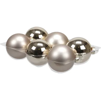 Vánoční dekorace Skleněné baňky autumn blonde 8 cm, sada 6 ks (134575 057 112217 baňka autumn blonde 6/80mm)