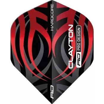 Příslušenství pro šipky Letky Red Dragon JONNY CLAYTON Hardcore Black & Red Tribal